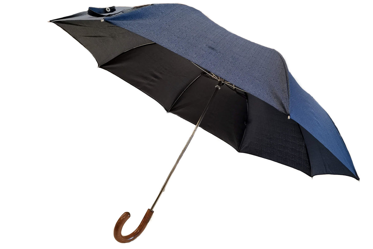 マリアフランチェスコ 折りたたみ傘 (ネイビー×地模様) SHINY MAPLE 