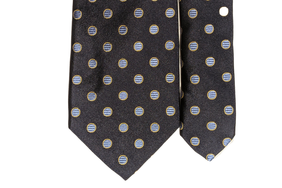メローラ BLUE LABEL ネクタイ ◇ シルク ◇ ブラック × ドット