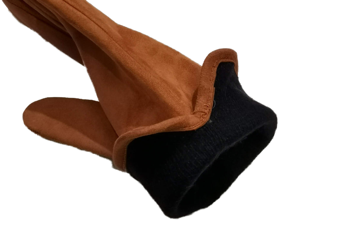 メローラ レディース手袋◇スウェード◇ブラウン/TAN《カシミア