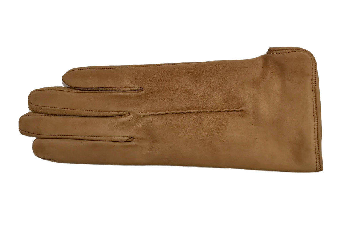 メローラ レディース手袋◇スウェード◇キャメル/CAMEL《カシミア