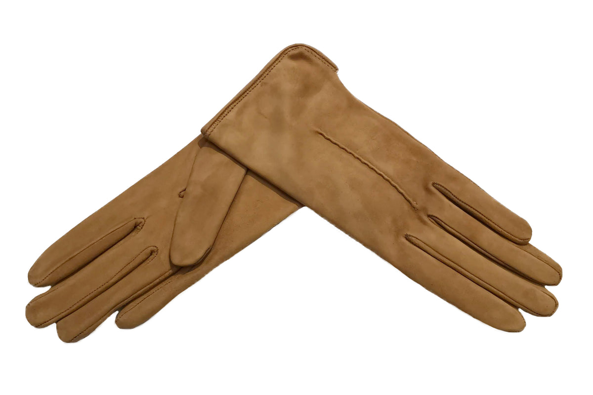 メローラ レディース手袋◇スウェード◇キャメル/CAMEL《カシミア
