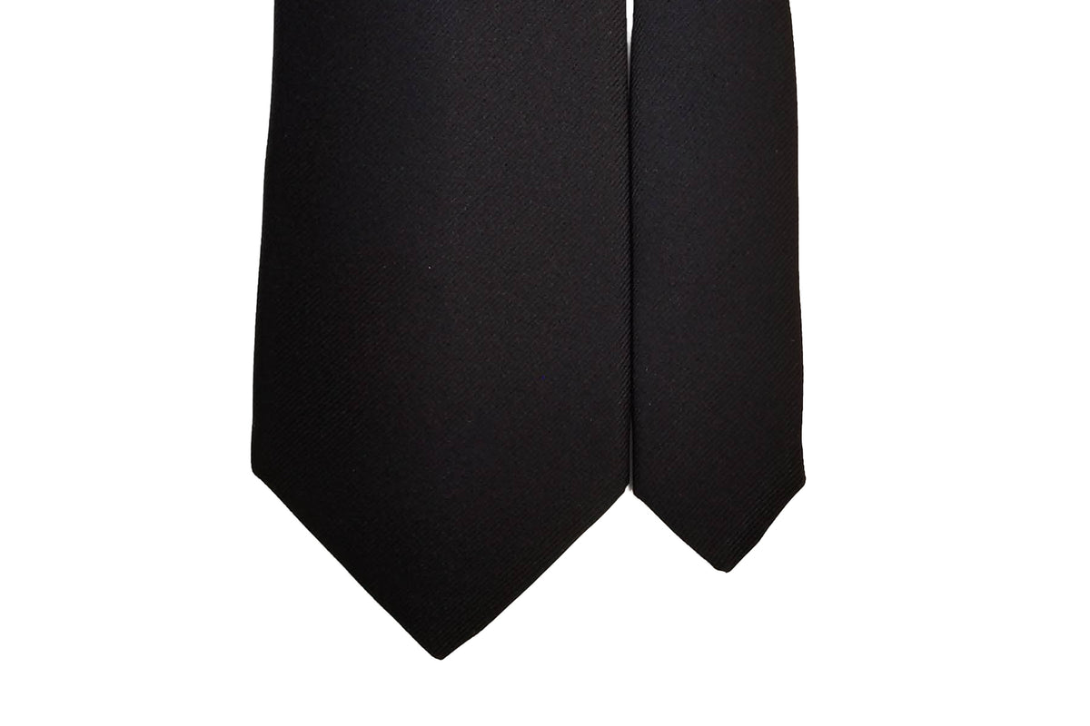 メローラ MILANO SERIES ネクタイ ◇ ブラック×ソリッド《セッテピエゲ