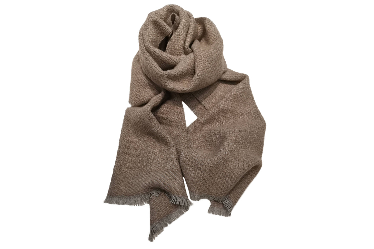 Opus マフラー◇ミックスカラー◇ライトグレー×ベージュ《カシミヤ