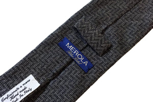 メローラ BLUE LABEL ネクタイ ◇ カシミア ◇ グレーｘヘリンボーン