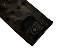 メローラ レディース手袋◆ナパレザードライビンググローブ◆ブラック/NERO《指なしタイプ》