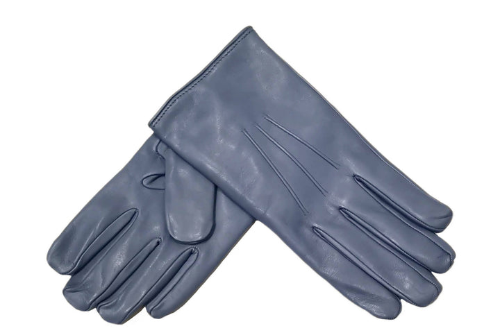 メローラ メンズ手袋◆ナパレザー◆ミドルブルー/MIDDLE BLUE《シルク》