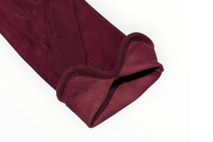 NEW【メローラ × オーパス】　 レディース手袋◇スウェード◇ボルドー/BORDEAUX《ノーライニング》