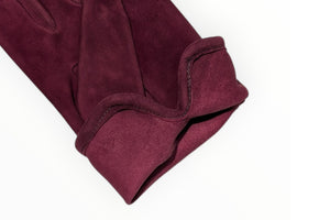 NEW【メローラ × オーパス】　メンズ手袋◆スウェード◆ボルドー/BORDEAUX《ノーライニング》