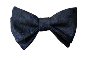 Opus 蝶ネクタイ ◆ネイビー×シャドウフラワー◆《手結び》