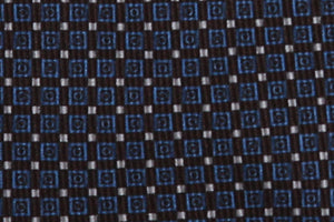 メローラ MILANO SERIES ネクタイ ◆ ブラウン×四角模様（ブルー･グレー）《セッテピエゲ》
