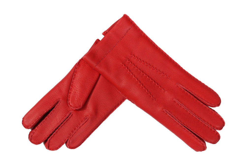 【ラスト1点！】メローラ レディース手袋◇ディアスキン◇レッド/ROSSO《カシミア》