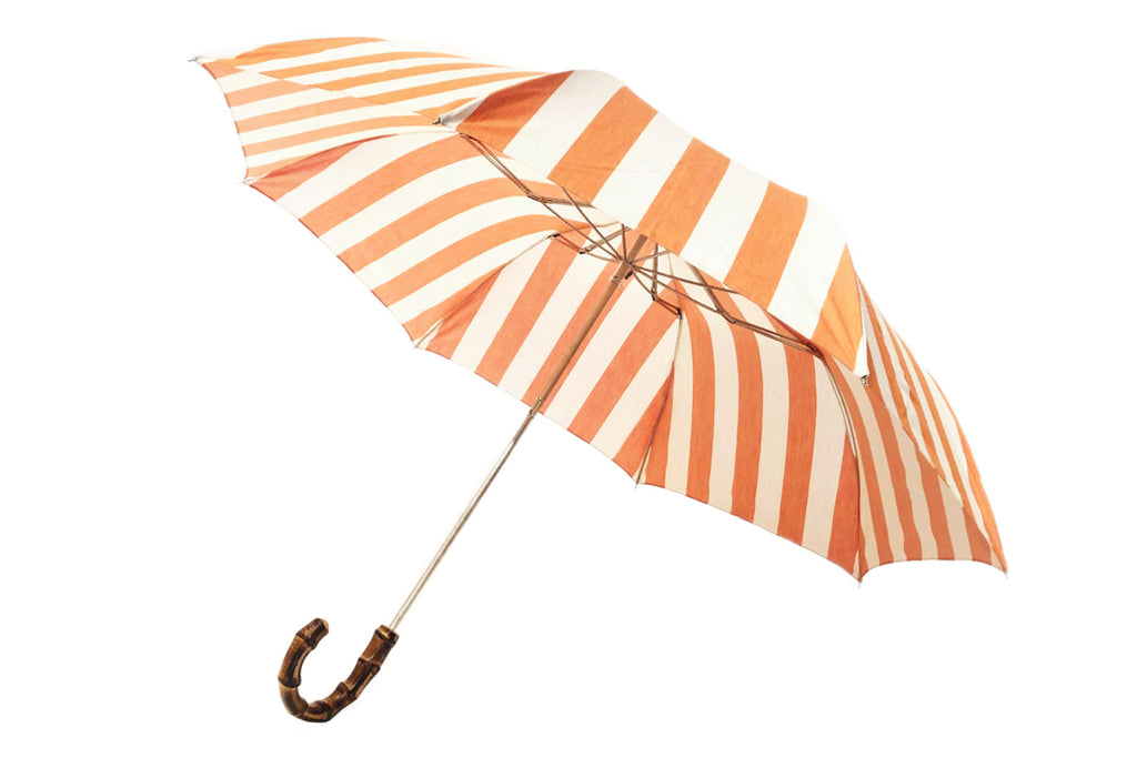 マリアフランチェスコ ◆ 折りたたみ傘 ◆ オレンジ×ストライプ 《BAMBOO》