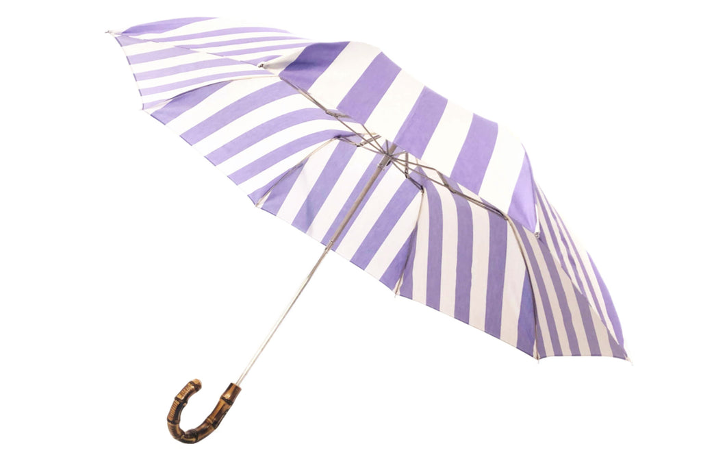 マリアフランチェスコ ◆ 折りたたみ傘 ◆ ソフトパープルｘストライプ 《BAMBOO》