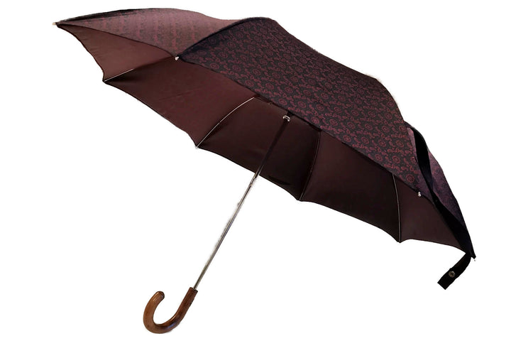 マリアフランチェスコ ◆ 折りたたみ傘 ◆ ダークネイビー×裏地ダークレッド (花模様) 《MAPLE》