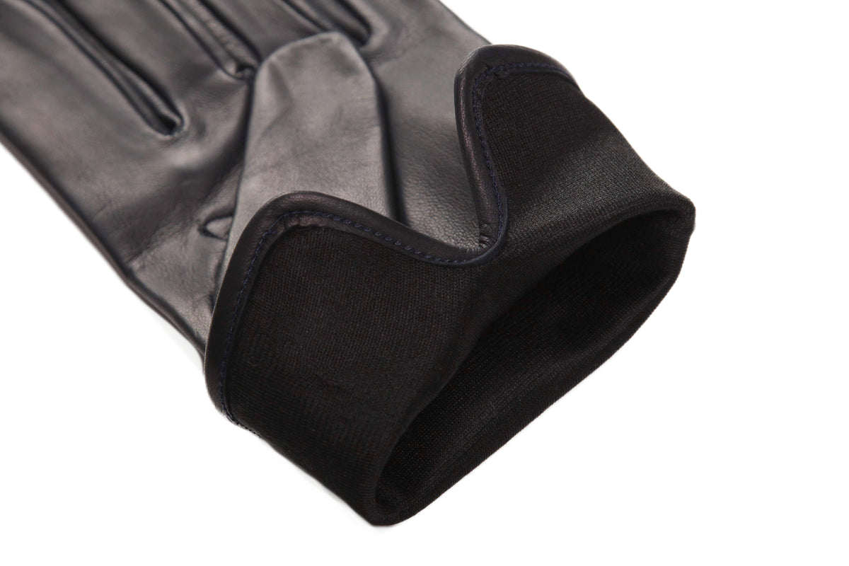 メローラ メンズ手袋◇ナパレザー◇ネイビー/BLUE《ノーライニング