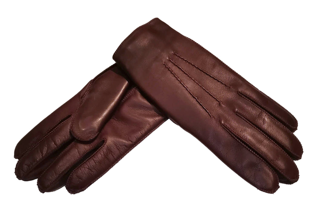 メローラ メンズ手袋◆ナパレザー SPECIAL SEWING ◆ボルドー/BORDEAUX《カシミア》