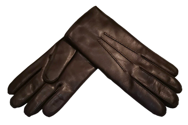 メローラ メンズ手袋◆ナパレザー SPECIAL SEWING ◆ダークブラウン/MORO《カシミア》