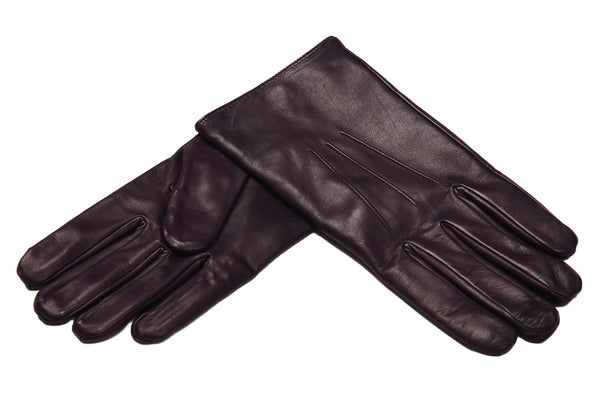 メローラ メンズ手袋◇ナパレザー◇ダークパープル/PURPLE《カシミア