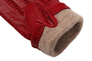メローラ メンズ手袋◆ペッカリー◆ダークレッド/DK RED《カシミア》