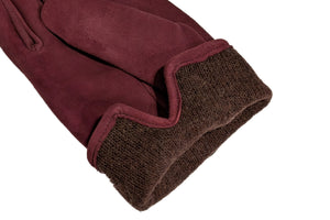 メローラ メンズ手袋 ◆スウェード◆ボルドー/BORDEAUX《カシミア》