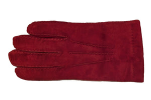 メローラ メンズ手袋◆スウェード◆ルビー/RUBINO《アウトステッチデザイン・ カシミア》