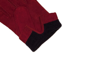 メローラ メンズ手袋◆スウェード◆ルビー/RUBINO《アウトステッチデザイン・ カシミア》