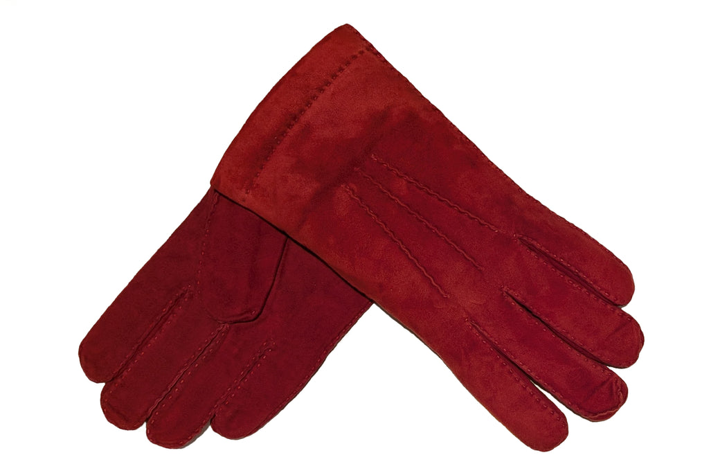 メローラ メンズ手袋◆スウェード◆ルビー/RUBINO《アウトステッチデザイン・ カシミア》