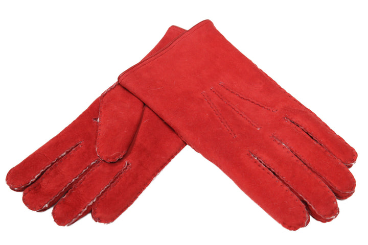 メローラ メンズ手袋◆ベビーラムスキン◆レッド/FIRE RED《ムートン》