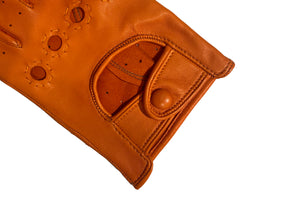 【ラスト1点！】メローラ メンズ手袋◆ナパレザードライビンググローブ◆オレンジ/MANDARINE《パンチングタイプ》