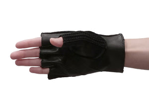 メローラ メンズ手袋◆ナパレザー/ニット ドライビンググローブ◆ダークブラウン×オフホワイト/MOROxIVORY 《指なしタイプ》