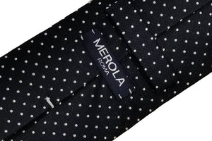 メローラ MEROLA SERIES ネクタイ ◆ ネイビー×ピンドット (ホワイト)《50オンス》