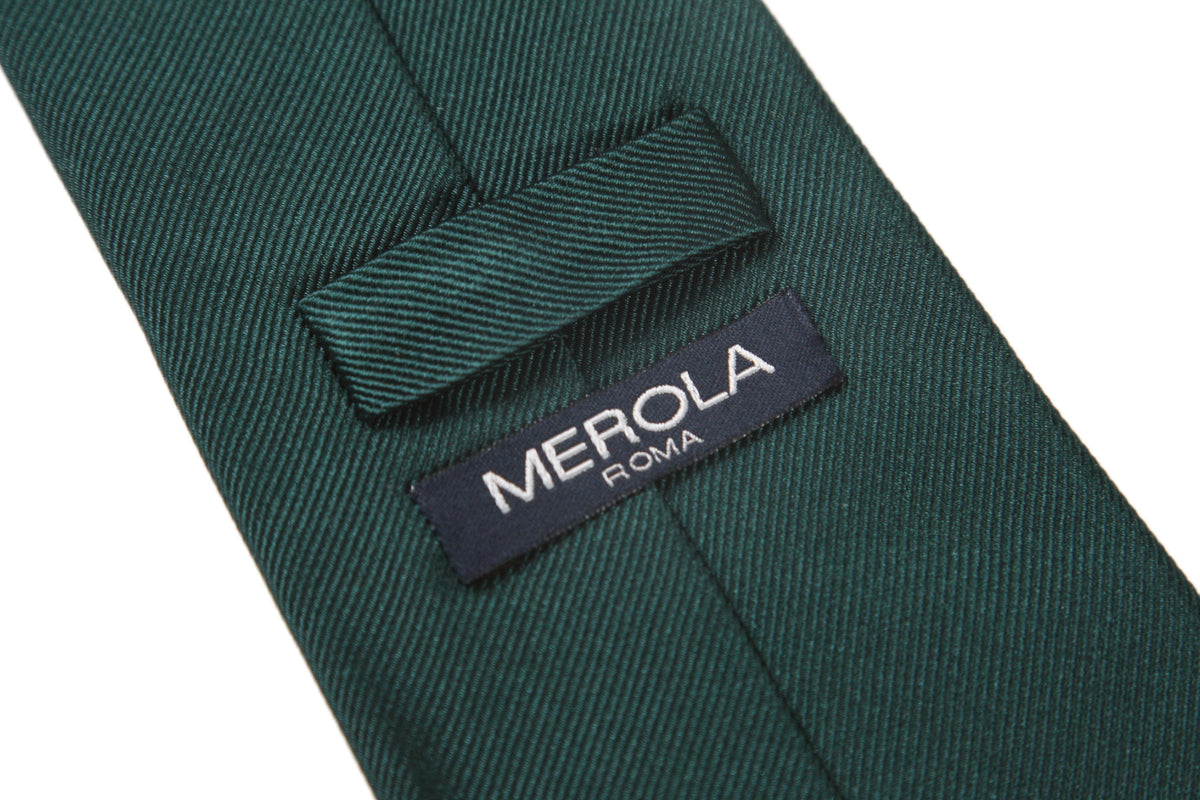 メローラ MEROLA SERIES ネクタイ ◇ ダークグリーン×ソリッド《50