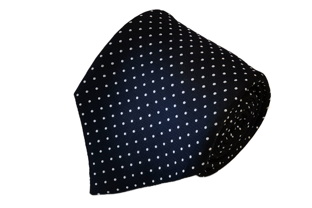 メローラ MEROLA SERIES ネクタイ ◆ ネイビー×ピンドット(ホワイト)《50オンス》