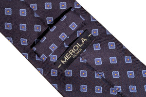 メローラ MEROLA SERIES ネクタイ ◆ スクエア柄×ブルー《50オンス》
