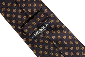 メローラ MEROLA SERIES ネクタイ ◆ 花柄×ブラウン《50オンス》