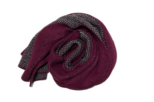 Opus マフラー ◆ ダブルフェイス ◆ ボルドー × ヘリンボーン《カシミヤ》