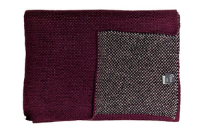 Opus マフラー ◆ ダブルフェイス ◆ ボルドー × ヘリンボーン《カシミヤ》