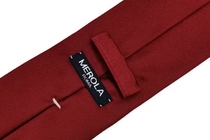 メローラ MILANO SERIES ネクタイ ◆ レッド×ソリッド《セッテピエゲ》