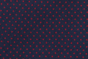 メローラ MILANO SERIES ネクタイ ◆ ネイビー×ピンドット(レッド)《セッテピエゲ》