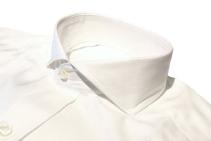 イルポルトーネ ドレスシャツ ◆ホワイト◆ へリンボン素材  (120番手)《スリムフィット》【サイズ38(S)】