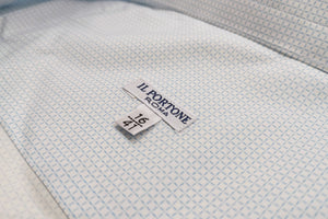イルポルトーネ -First Model-／ Ludwig (#80)  ライトブルー チェック ドレスシャツ レギュラーフィット【 サイズ41(L) 】
