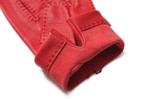 メローラ メンズ手袋◆ディアスキン◆  レッド/ROSSO《ノーライニング》