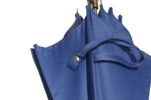 マリアフランチェスコ レディース長傘 (ブルー×ソリッド) LEATHER STRAIGHT