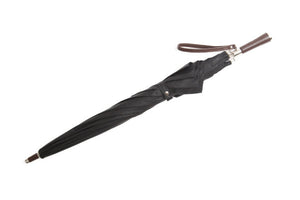 マリアフランチェスコ レディース長傘 (ブラック×ソリッド) LEATHER STRAIGHT