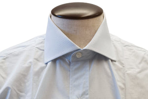 イルポルトーネ ドレスシャツ ◆ ライトブルー チェック / FIRST MODEL ◆ ブロード素材（80番手）《レギュラーフィット》【 サイズ41(L) 】