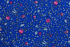 メローラ MEROLA SERIES ネクタイ ◆ ブルー×草花模様（スカイブルー・オレンジ）《50オンス》