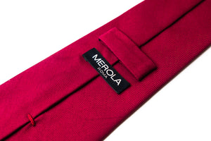 【ラスト1点！】メローラ MEROLA SERIES ネクタイ◆レッド×ソリッド《50オンス》
