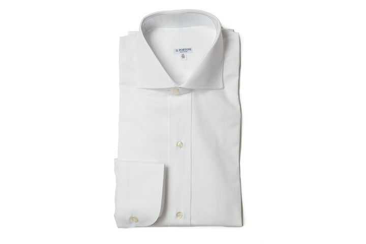 イルポルトーネ -First Model-／ Orta Twill 2/2 (#80) ホワイト ドレスシャツ レギュラーフィット【 サイズ38(S) 】