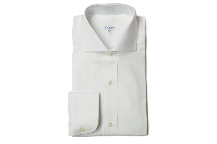 イルポルトーネ -First Model-／ Orta Oxford (#80)  ホワイト ドレスシャツ レギュラーフィット【 サイズ39(M) 】