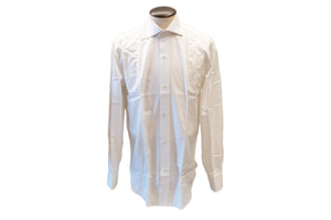 イルポルトーネ ドレスシャツ ◆ ホワイト / FIRST MODEL ◆ ヘリンボーン素材（120番手）《レギュラーフィット》【 サイズ39(M) 】